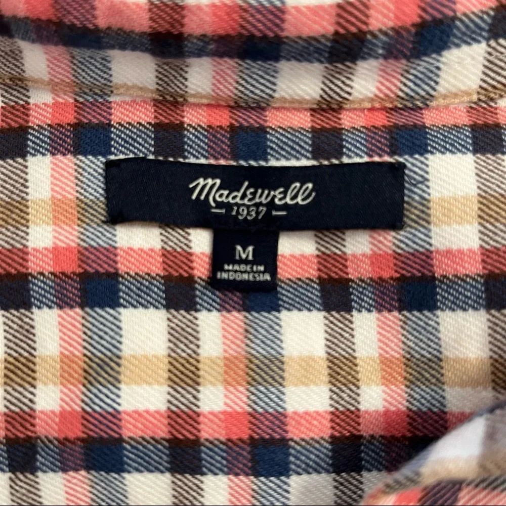 Madewell Plaid Flannel Button Down Top - Picture 4 of 4
